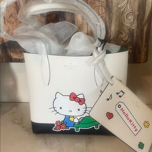 kate spade White & Black Hello Kitty Graphic Tote
